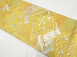 アンティーク　松皮菱に花模様織り出し袋帯（材料）